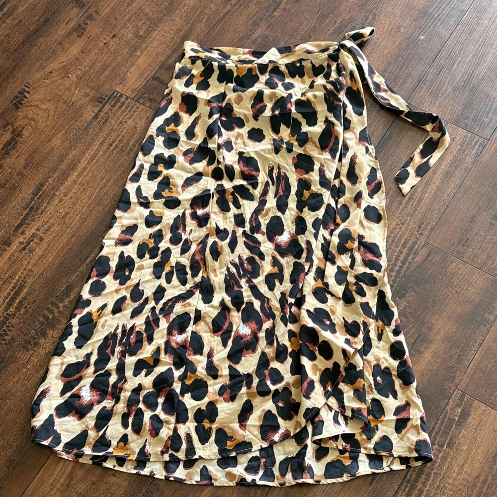 Stylish Leopard Print A-Line Wrap Skirt